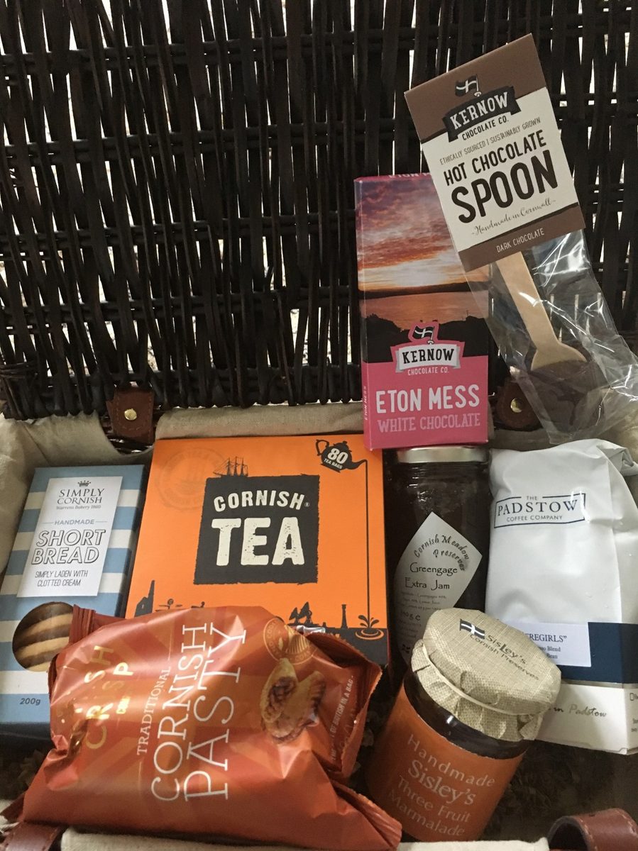 Cornish produce hamper provided by the charity