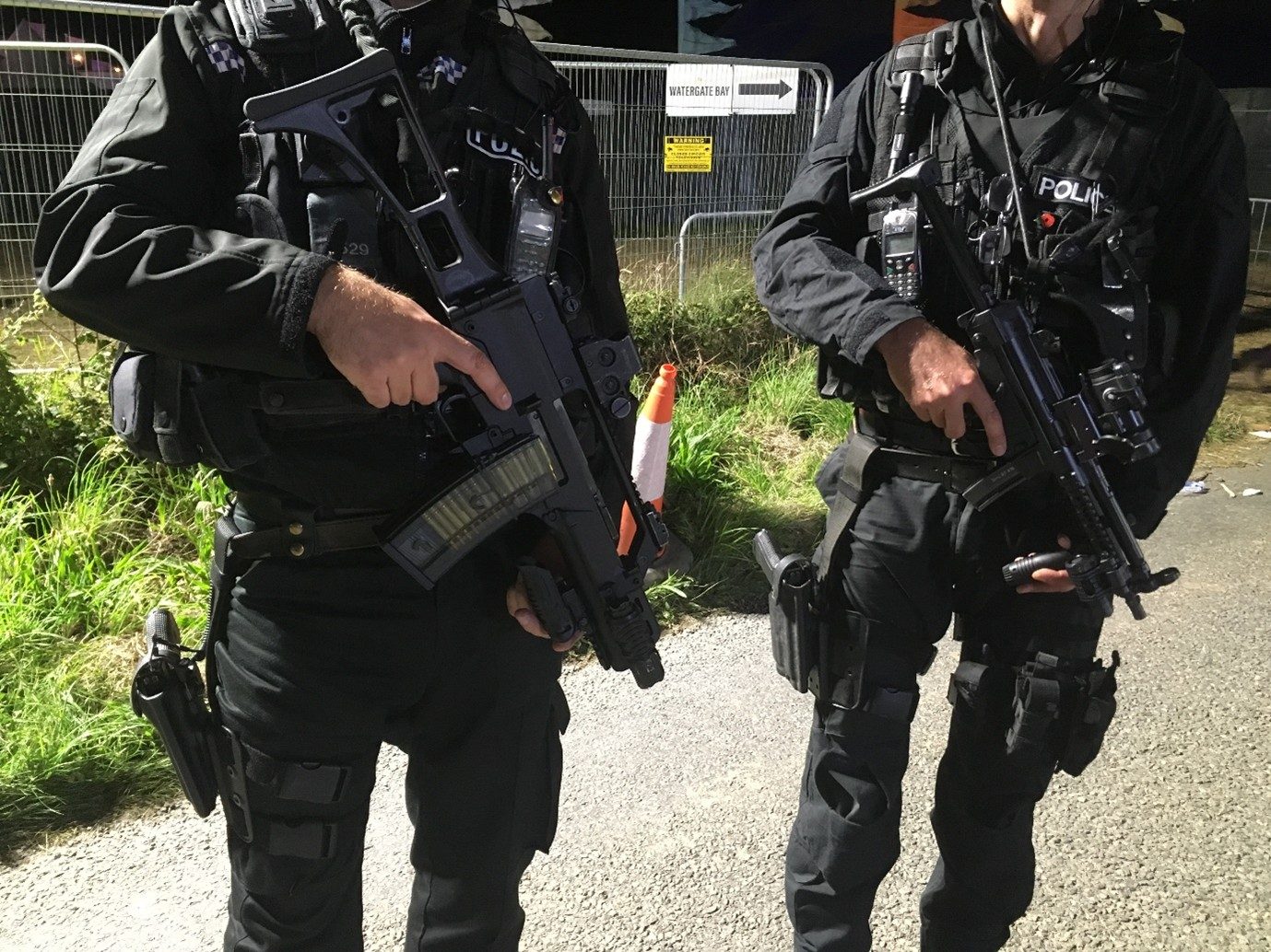 Armed police officers on duty